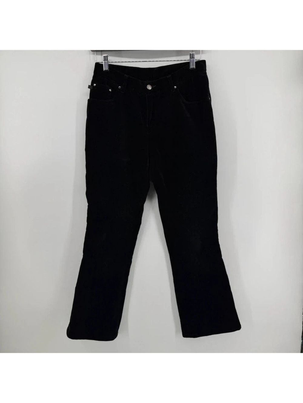 Lauren Ralph Lauren Black Velvet Bootcut Jeans Pants Size 8 Cotton Stretch